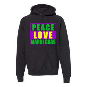 Peace Love Mardi Gras New Orleans Premium Hoodie