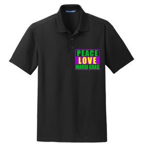 Peace Love Mardi Gras New Orleans Dry Zone Grid Polo