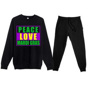 Peace Love Mardi Gras New Orleans Premium Crewneck Sweatsuit Set