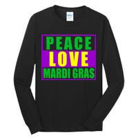 Peace Love Mardi Gras New Orleans Tall Long Sleeve T-Shirt