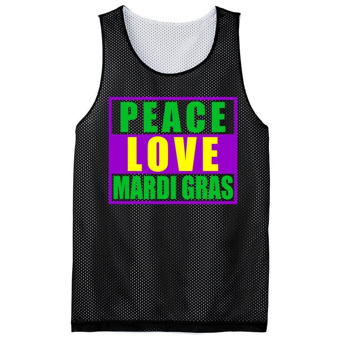 Peace Love Mardi Gras New Orleans Mesh Reversible Basketball Jersey Tank