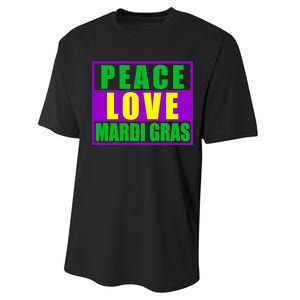 Peace Love Mardi Gras New Orleans Performance Sprint T-Shirt