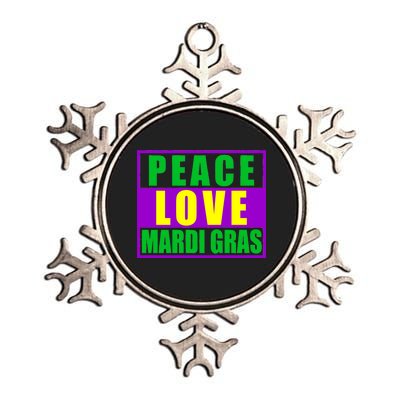 Peace Love Mardi Gras New Orleans Metallic Star Ornament