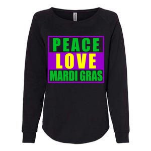 Peace Love Mardi Gras New Orleans Womens California Wash Sweatshirt