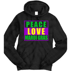 Peace Love Mardi Gras New Orleans Tie Dye Hoodie