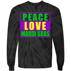 Peace Love Mardi Gras New Orleans Tie-Dye Long Sleeve Shirt