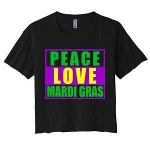 Peace Love Mardi Gras New Orleans Women's Crop Top Tee