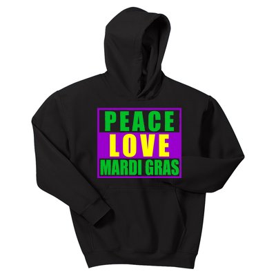 Peace Love Mardi Gras New Orleans Kids Hoodie