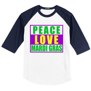 Peace Love Mardi Gras New Orleans Baseball Sleeve Shirt