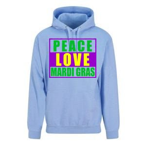 Peace Love Mardi Gras New Orleans Unisex Surf Hoodie