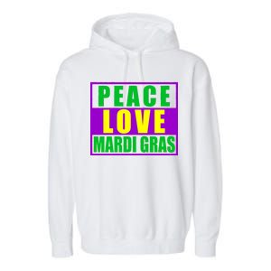 Peace Love Mardi Gras New Orleans Garment-Dyed Fleece Hoodie