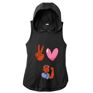 Peace Love Melanin Ladies PosiCharge Tri-Blend Wicking Draft Hoodie Tank