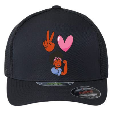 Peace Love Melanin Flexfit Unipanel Trucker Cap