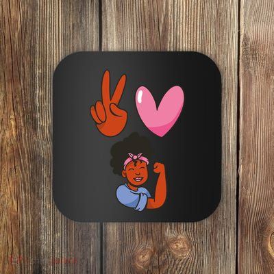 Peace Love Melanin Coaster
