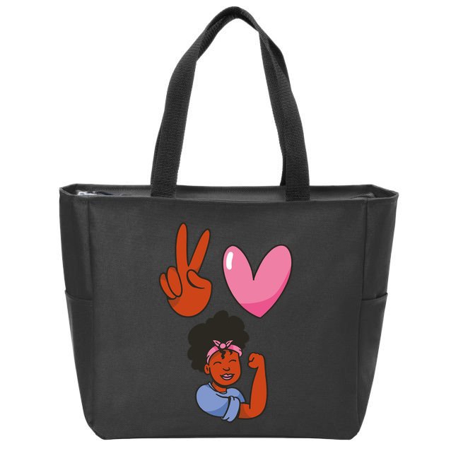 Peace Love Melanin Zip Tote Bag