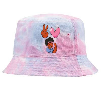 Peace Love Melanin Tie-Dyed Bucket Hat