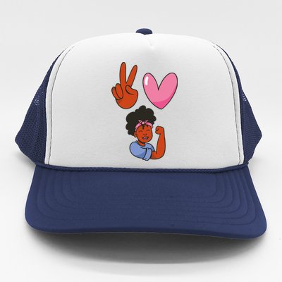 Peace Love Melanin Trucker Hat