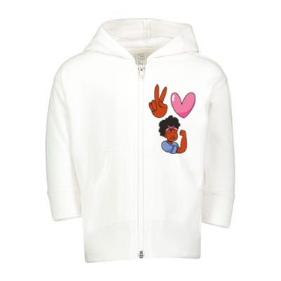 Peace Love Melanin Toddler Zip Fleece Hoodie