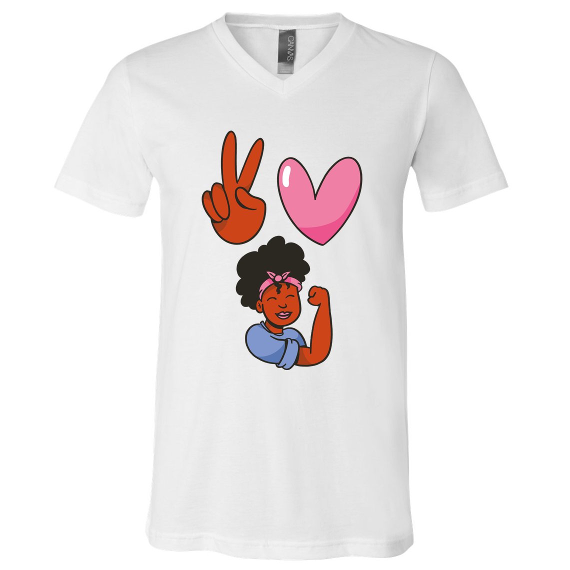 Peace Love Melanin V-Neck T-Shirt