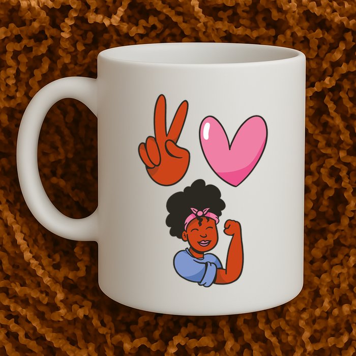 Peace Love Melanin Mug