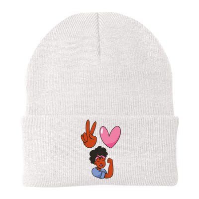 Peace Love Melanin Knit Cap Winter Beanie