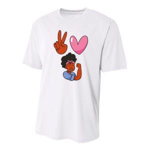 Peace Love Melanin Youth Performance Sprint T-Shirt