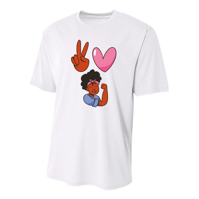 Peace Love Melanin Youth Performance Sprint T-Shirt