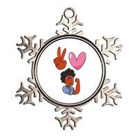 Peace Love Melanin Metallic Star Ornament