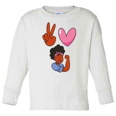 Peace Love Melanin Toddler Long Sleeve Shirt