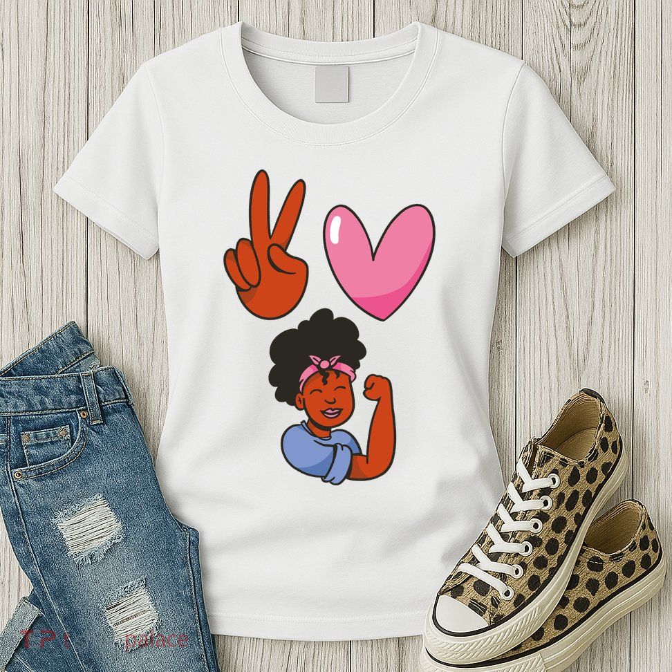 Peace Love Melanin Womens T-Shirt