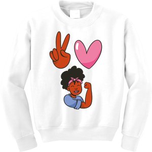 Peace Love Melanin Kids Sweatshirt