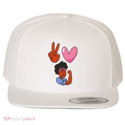Peace Love Melanin Wool Snapback Cap