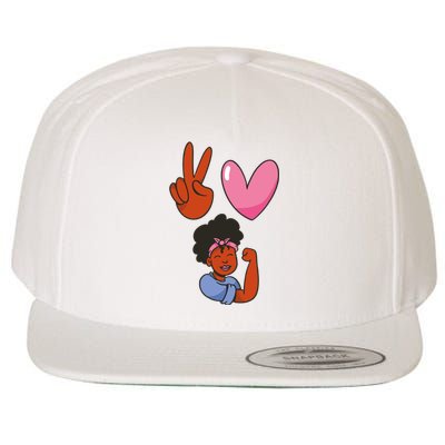 Peace Love Melanin Wool Snapback Cap