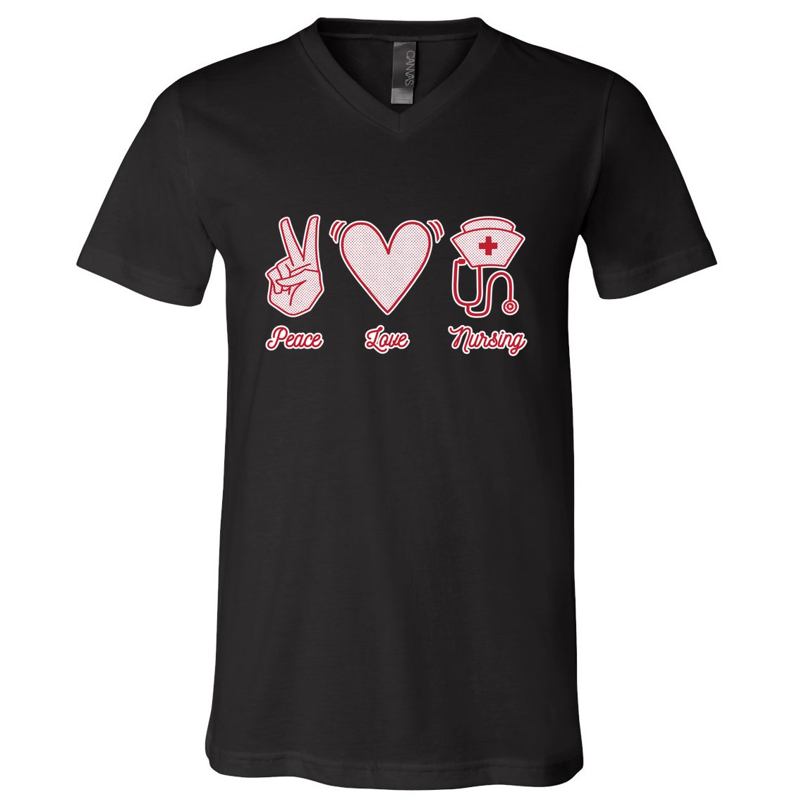 Peace Love Nursing V-Neck T-Shirt