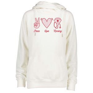 Peace Love Nursing Womens Funnel Neck Pullover Hood