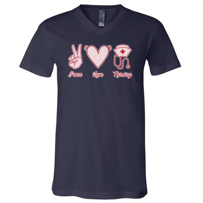 Peace Love Nursing V-Neck T-Shirt