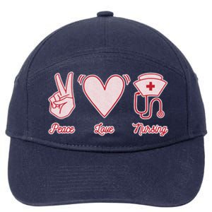 Peace Love Nursing 7-Panel Snapback Hat