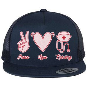 Peace Love Nursing Flat Bill Trucker Hat