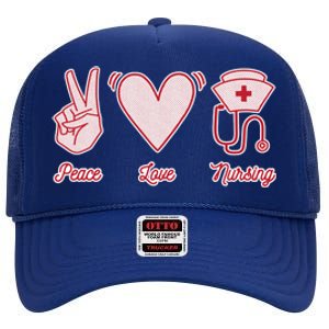 Peace Love Nursing High Crown Mesh Back Trucker Hat