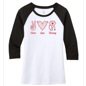 Peace Love Nursing Women's Tri-Blend 3/4-Sleeve Raglan Shirt