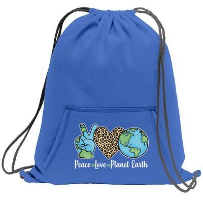 Peace Love Planet Earth Celebrate Earth Day Sweatshirt Cinch Pack Bag