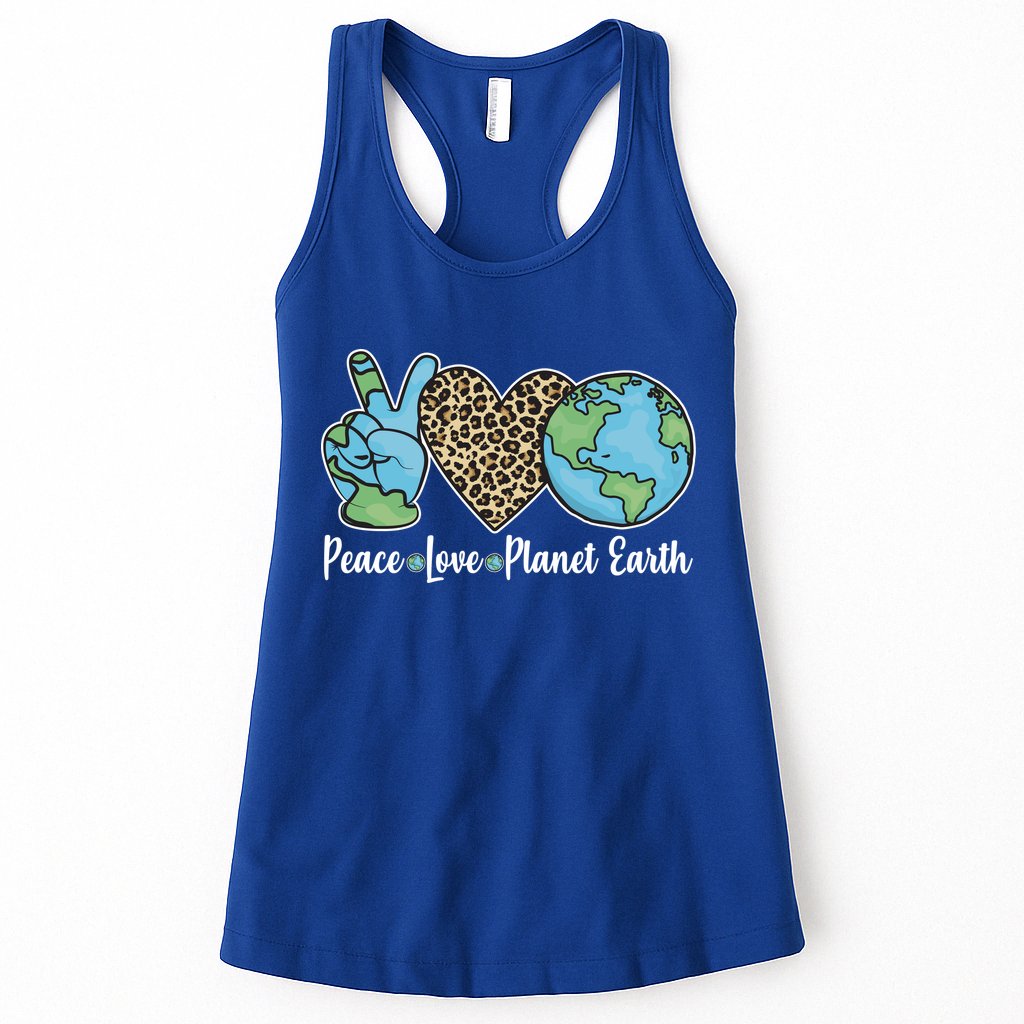 Peace Love Planet Earth Celebrate Earth Day Womens Tank Top