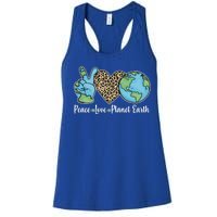 Peace Love Planet Earth Celebrate Earth Day Women's Racerback Tank