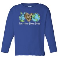 Peace Love Planet Earth Celebrate Earth Day Toddler Long Sleeve Shirt