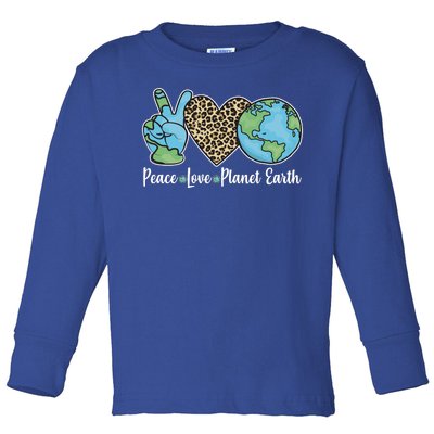 Peace Love Planet Earth Celebrate Earth Day Toddler Long Sleeve Shirt