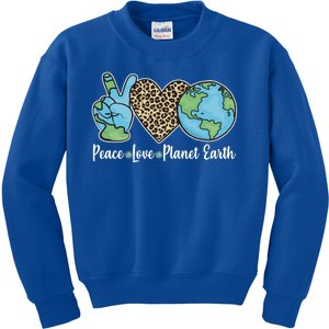 Peace Love Planet Earth Celebrate Earth Day Kids Sweatshirt