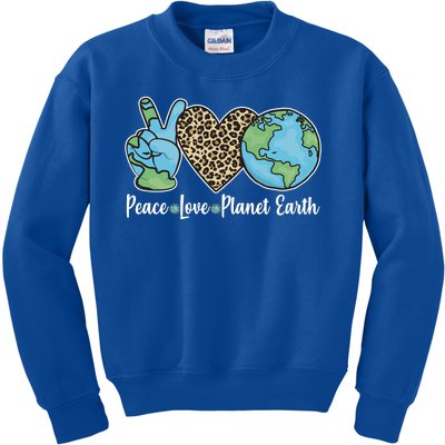 Peace Love Planet Earth Celebrate Earth Day Kids Sweatshirt