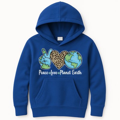 Peace Love Planet Earth Celebrate Earth Day Kids Hoodie