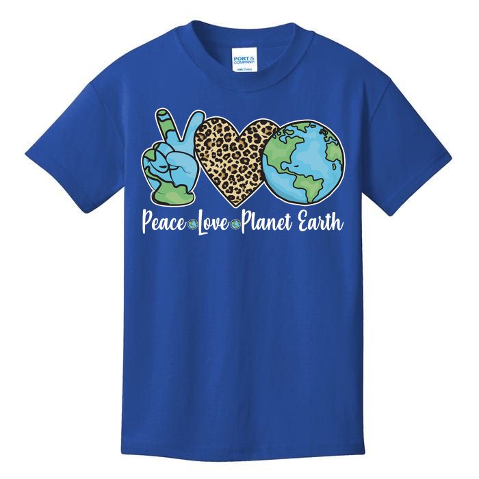 Peace Love Planet Earth Celebrate Earth Day Kids T-Shirt