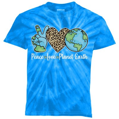 Peace Love Planet Earth Celebrate Earth Day Kids Tie-Dye T-Shirt